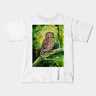 Morepork Owl by Ira Kids T-Shirt